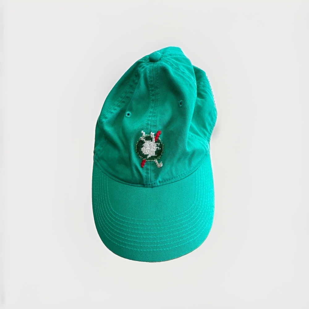 Smathers & Branson Hat Cap Strapback Green Needlepoint Golf